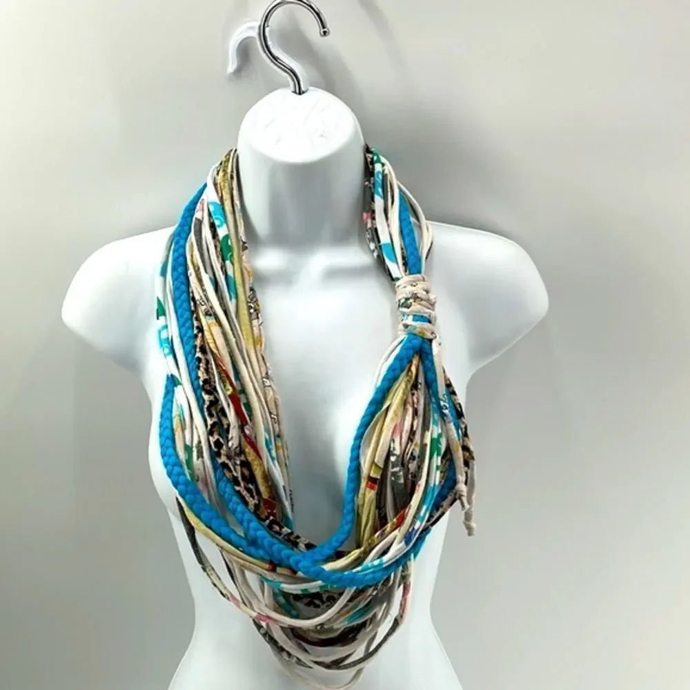 Dona Bela Shreds upcycled recycled clothing neckwear necklace scarf NEW NWT